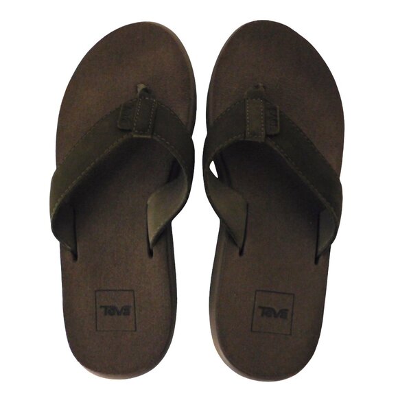 NEW Womens Teva ReFlip Flip Flops Olive Green Thong Sandals SIze 6 - Picture 2 of 7